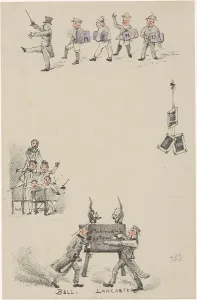 Menu with teachers and students, 1886. Creator: Theo van Hoytema