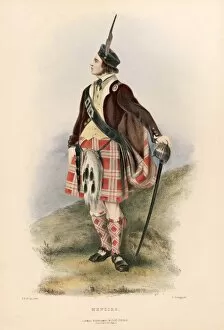 Basket Hilted Sword Gallery: Menzies, from The Clans of the Scottish Highlands, pub. 1845 (colour lithograph)