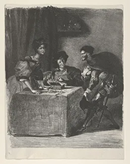Mephistopheles Prints: Mephistopheles presents himself to Martha (Goethe, Faust), 1825-27. 1825-27