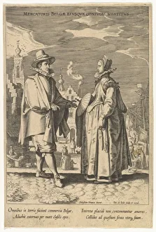 Sebastiaan Francx Prints: Mercatoris Belgae Eiusque Coniugis Vestitus, from Fashions of Different Nations. n. d