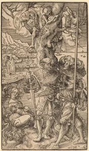 Graffiti Prints: Two Mercenaries and a Woman, 1524. Creator: Urs Graf