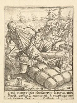 Inevitability Prints: The Merchant, from the Dance of Death, 1651. Creator: Wenceslaus Hollar