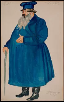 Scenic Painting Collection: Merchant Dikoy. Costume design for the play The Storm by A. Ostrovsky, 1920. Creator: Kustodiev