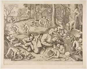 Brueghel Collection: The Merchant Robbed by Monkeys, 1562. Creators: Pieter van der Heyden