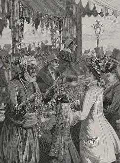 Merchants at Tunisian bazaar, 1878. Creator: Unknown