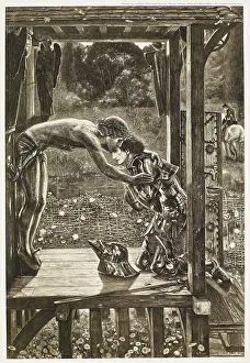 Burne Jones Edward Prints: The Merciful Knight, c1860s, (1900). Creator: Unknown