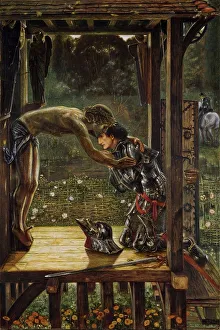 Arthurian Prints: The Merciful Knight, mid-late 19th century. Creator: Sir Edward Coley Burne-Jones
