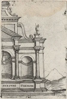 Perspective Drawing Prints: Mercurii Templum, from a Series of 24 Depicting (Reconstructed) Buildings fro