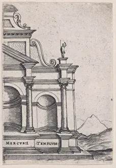 Perspective Drawing Prints: Mercurii Templum (Views of Ancient Roman Temples and Arches)