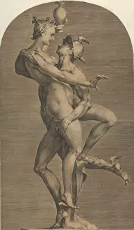 Images Dated 25th September 2020: Mercury Abducting Psyche, ca. 1620. Creator: Adriaen de Vries