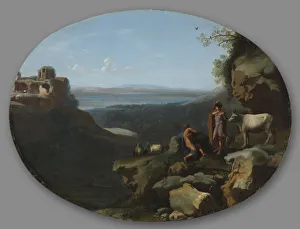 Mercury and Argus in a Landscape, c. 1635. Creator: Dirck van der Lisse (Dutch, 1669)
