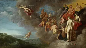 Mercury Prints: Mercury bringing Psyche to Mount Olympus, 1646. Creator: Cornelis van Poelenburgh