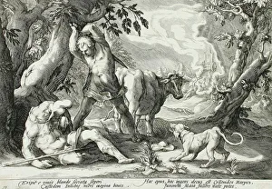 Mercury Prints: Mercury Killing Argus, published 1589. Creator: Hendrik Goltzius