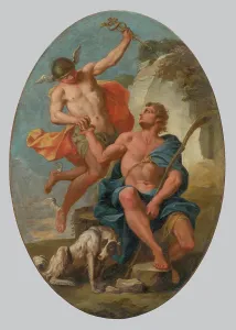 Caduceus Prints: Mercury and Paris, 1730-1750. Creator: Johann Heinrich Schonfeld