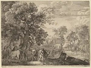 Swanevelt Herman Van Prints: Mercury Silencing Battus. Creator: Herman van Swanevelt