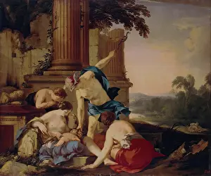 Laurent Prints: Mercury Takes Bacchus to be Brought up by Nymphs, 1638. Creator: Laurent de la Hyre