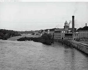 Dry Plate Negative Prints: Merrimack River at Manchester, N.H. between 1900 and 1920. Creator: Unknown