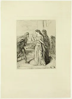 Théodore Chassériau Prints: Therefore be merry, Cassio, plate six from Othello, 1844. Creator: Theodore Chasseriau
