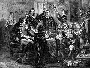 Toasting Prints: A Merry Christmas!, 1860. Creator: Godwin. A Merry Christmas!, 1860. Creator: Godwin