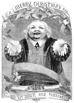 Festivities Prints: A Merry Christmas and Sit Down and Partake; Christmas 1853, 1853. Creator: Unknown