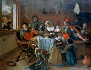 Gathering Prints: The Merry Family, 1668. Artist: Jan Steen