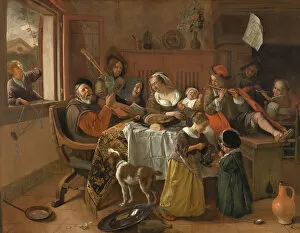 Steen Gallery: The Merry Family, 1668. Artist: Steen, Jan Havicksz (1626-1679)