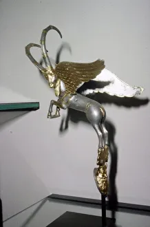 4th Century Bc Prints: Mesopotamian Silver and Gold winged goat, Achaemenid, 4th century BC