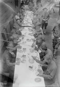 Army Camp Prints: Mess, Fort Totten, between c1915 and c1920. Creator: Bain News Service
