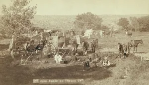 Rounding Up Prints: Mess scene on round up, between 1887 and 1892