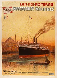 Cruise Prints: Messageries Maritimes. Paris - Lyon - Mediterranee