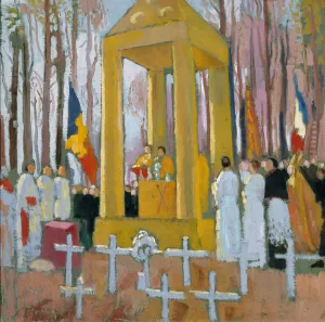 Maurice 1870 1943 Prints: Messe devant la tombe d Ernest Psichari, 1924. Creator: Denis, Maurice (1870-1943)