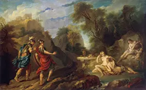 Francois Prints: Messengers of Godfrey of Bouillon in Gardens of Armida, 1735. Creator: Francois Lemoyne