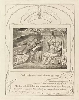 Book Of Job Gallery: The Messengers Tell Job of His Misfortunes, 1825. Creator: William Blake