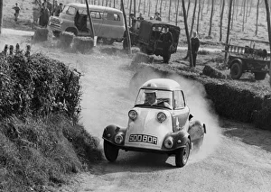 Hill Climb Prints: Messerschmitt, K. Piper at Bodiam hill climb 1961. Creator: Unknown