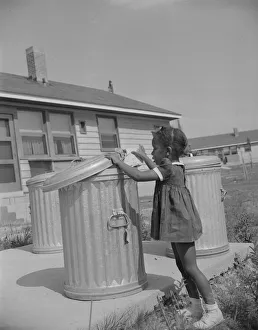 Metal ashcans, Frederick Douglass housing project, Anacostia, D.C. 1942. Creator: Gordon Parks Metal ashcans, Frederick Douglass housing project, Anacostia, D.C. 1942. Creator: Gordon Parks