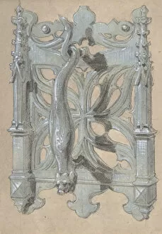 Door Handle Gallery: Metal Doorpull Church, second half 19th century. Creator: Anon