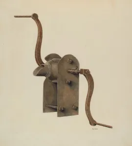 Grinder Prints: Metal Grits Grinder, c. 1939. Creator: Ray Price