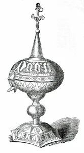 Ciborium Prints: Metal Pyx, 1850. Creator: Unknown