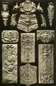 Wood Carving Prints: Metalwork and woodcarving, France and Germany, (1898). Creator: Unknown