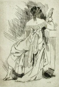 Rops Felicien Prints: Métella, 1870. Creator: Félicien Rops