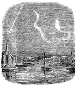 Meteor Prints: The Meteor, as seen over the Medina, Isle of Wight, 1856. Creator: Unknown