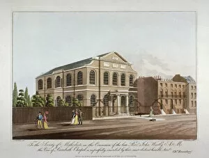 Methodist Collection: The Methodist chapel in Lambeth, London, 1816. Artist: C Rosenberg
