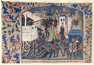 Ladder Prints: Methods of Warfare During The Hundred Years War, c1400, (c1930). Creator: Unknown
