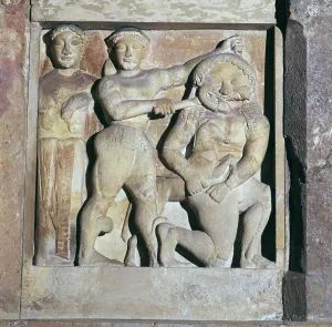 Sicily Prints: Metope of Perseus killing Medusa, 6th century BC