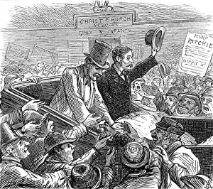 Ritchie Prints: Metropolitan Boroughs election sketches: a popular candidate, 1874. Creator: Unknown