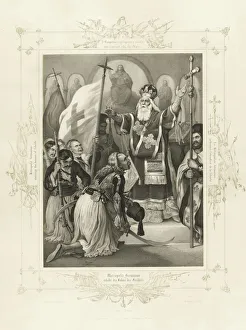 The Metropolitan Germanos raising the banner of freedom (From the Album of Greek Heroism), ca 1835 The Metropolitan Germanos raising the banner of freedom (From the Album of Greek Heroism), ca 1835