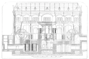 Water Supply Prints: The Metropolitan Main-drainage works: machinery for lifting the sewage