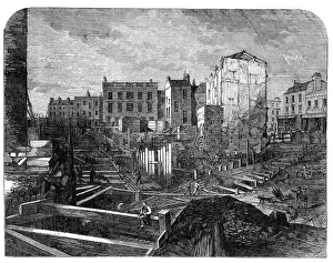 Navvies Prints: The Metropolitan Railway and the Fleet Ditch, 1862. Creator: JM Williams