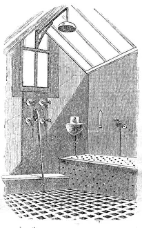 The Metropolitian Baths - the Douche and Shower Bath Room, 1858. Creator: Unknown