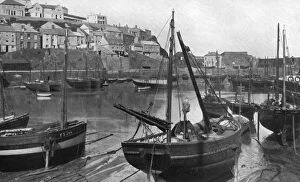 Mevagissey harbour, Cornwall, 1924-1926.Artist: Underwood